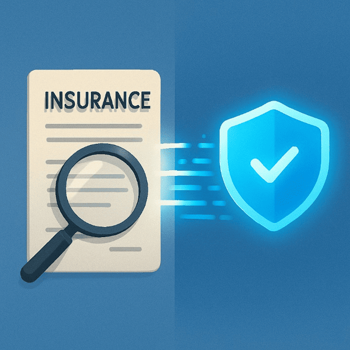 An illustration showing the evolution of insurance, from a paper policy to a digital shield powered by AI. The image symbolizes the technological transformation of the insurance industry.