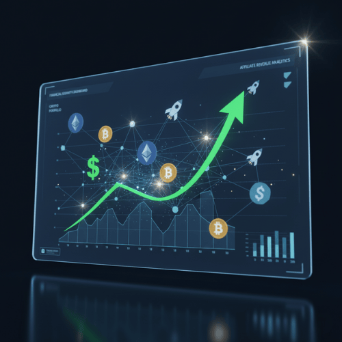 Digital interface showing financial growth and high-ticket affiliate program opportunities for 2026