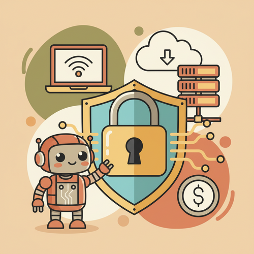 A conceptual illustration of a padlock protecting digital data, representing Cyber Liability Insurance safeguarding an online business from data breaches.