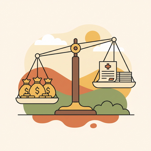 Illustration showing two paths with varying financial costs, representing high vs low deductibles, helping in Understanding Deductibles for insurance planning.