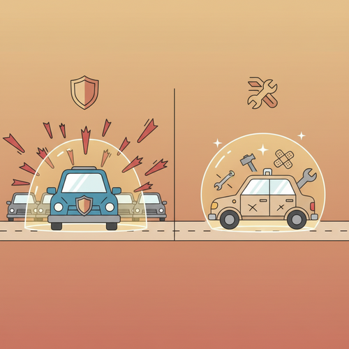 Infographic comparing liability vs comprehensive auto insurance policies