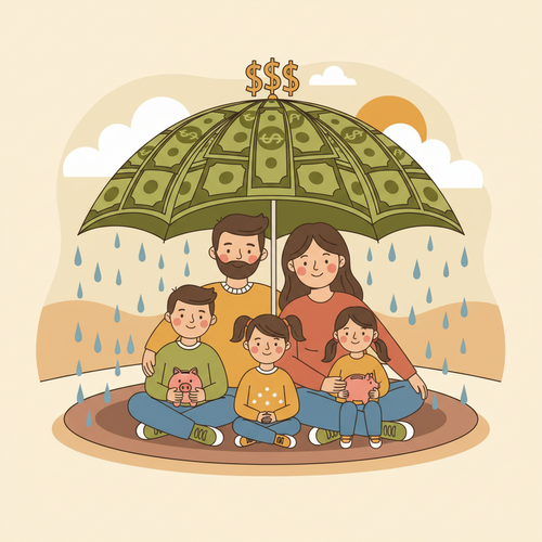 Family protected by life insurance, emphasizing the essential role of stay-at-home parents.
