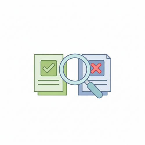 Illustration of a magnifying glass differentiating legitimate remote data entry jobs from scams.