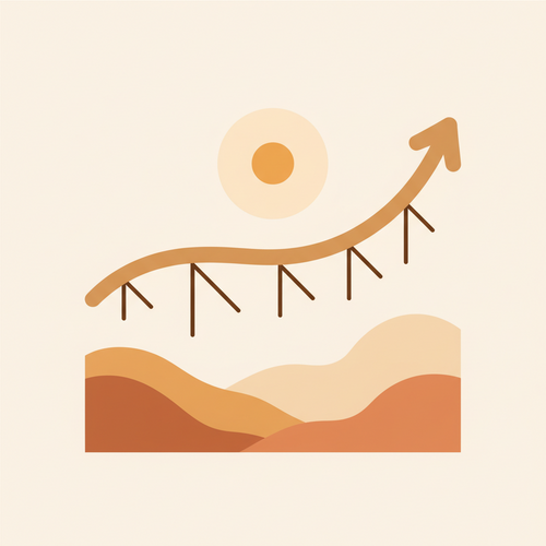 A flat design illustration depicting an inverted yield curve, serving as a visual yield curve recession indicator.
