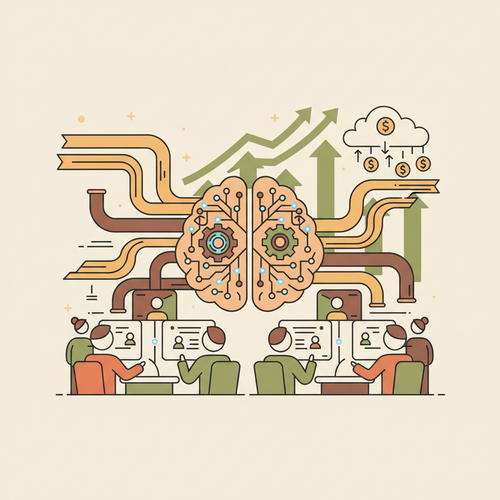 Illustration depicting Digital Ecosystem Capitalization with interconnected digital networks, financial growth, and remote work infrastructure symbolizing robust revenue frameworks.