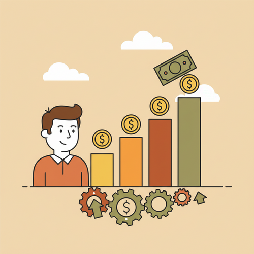 Small business owner reviewing a financial forecast chart, illustrating small business financial forecasting success.