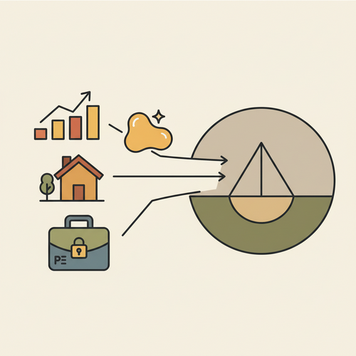 Strategic Asset Diversification in High Net Worth Portfolios, illustrating a balanced investment strategy with various asset classes.