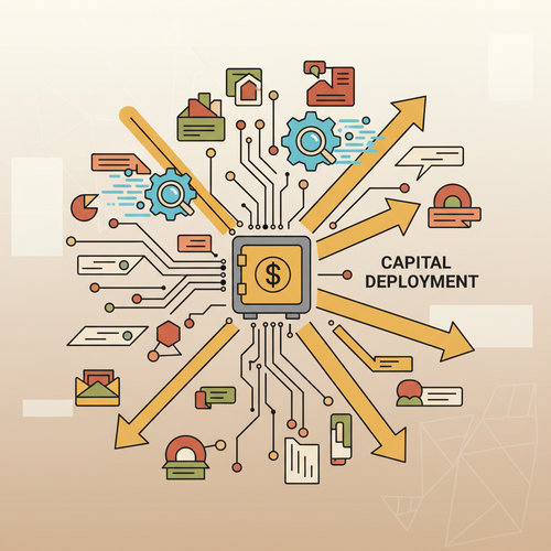 An illustration depicting algorithmic interchange fee arbitrage, showing complex data flows and financial transactions and the deployment of unsecured liability in a modern financial setting.