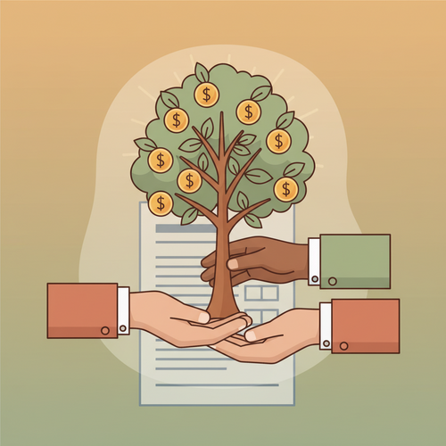 Conceptual illustration of intergenerational wealth transfer and tax optimization strategies.