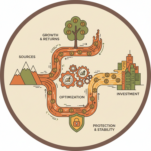 Illustration depicting the dynamic flow of capital in revolving credit engineering, emphasizing velocity and risk arbitrage for financial optimization.