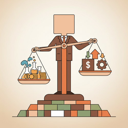 Illustration depicting strategic liquidity deployment in corporate finance, balancing capital structures and financial auditing for optimal financial health.