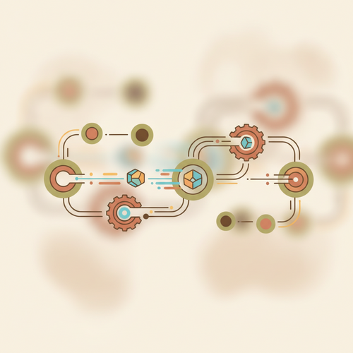 Conceptual illustration of decentralized revenue infrastructure facilitating digital asset commercialization within a blockchain network.