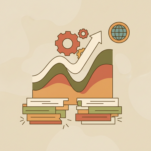 Illustration of a macroeconomic yield curve interacting with institutional debt restructuring models, depicting financial analysis and strategic adjustments.