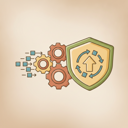 Conceptual illustration of actuarial risk modeling protecting corporate liabilities through data analysis and strategic frameworks.