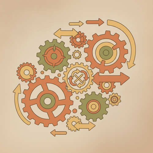 Abstract illustration depicting institutional liability leveraging and transactional yield arbitrage infrastructure with interconnected financial symbols.